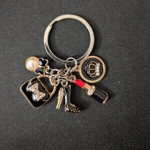 Gold Toned Crown Charm Keychain